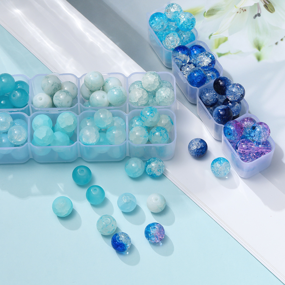 Blue series bracelet necklace accessories handmade diy mobile phone chain beaded accessories round beads loose beads wholesale