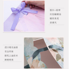 Creative internet celebrity bow ribbon bow paper box custom pearlescent silk scarf box pajamas shirt packaging box gift box