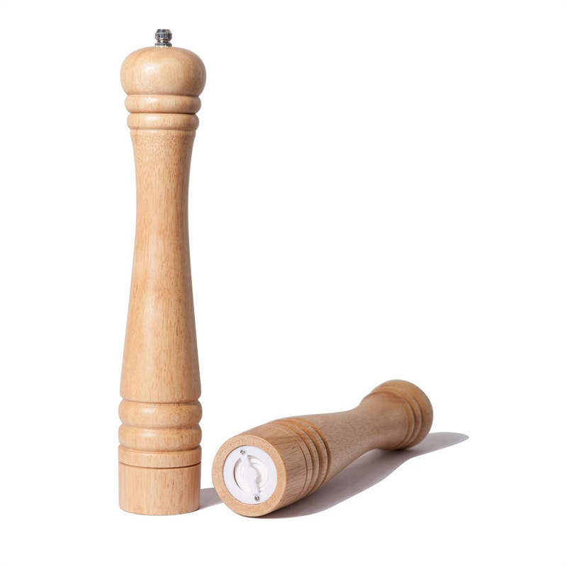 12 pulgadas de roble molinillo de pimienta negro molinillo de pimienta núcleo de cerámica molino de pimienta cocina hogar condimento botella