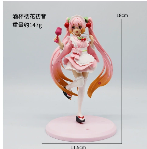 Высококачественная версия куклы Hatsune Hatsune PVC Cherry Blossom Miku Doll Two -dimensional Beauty Peripheral Chassis Side