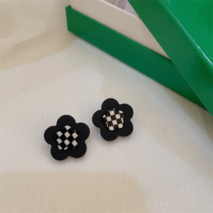 Chess, earrings, flowered