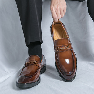 Cross-border Slip-on Loafers Office Business Casual Foot Leather Shoes Korean Style Fashionable All-match Suit Leather Shoes