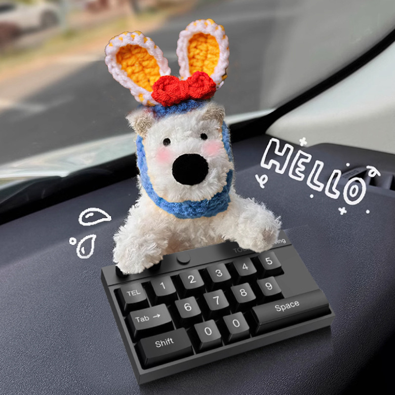 Tarjeta de estacionamiento temporal del automóvil lindo West Highland Puppy Keyboard Teléfono del automóvil Número de matrícula Decoración del automóvil Mover el automóvil
