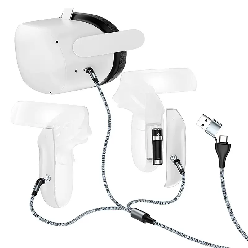 适用OculusQuest2vr配件手柄头带面罩磁吸充电线续航电池智能配件