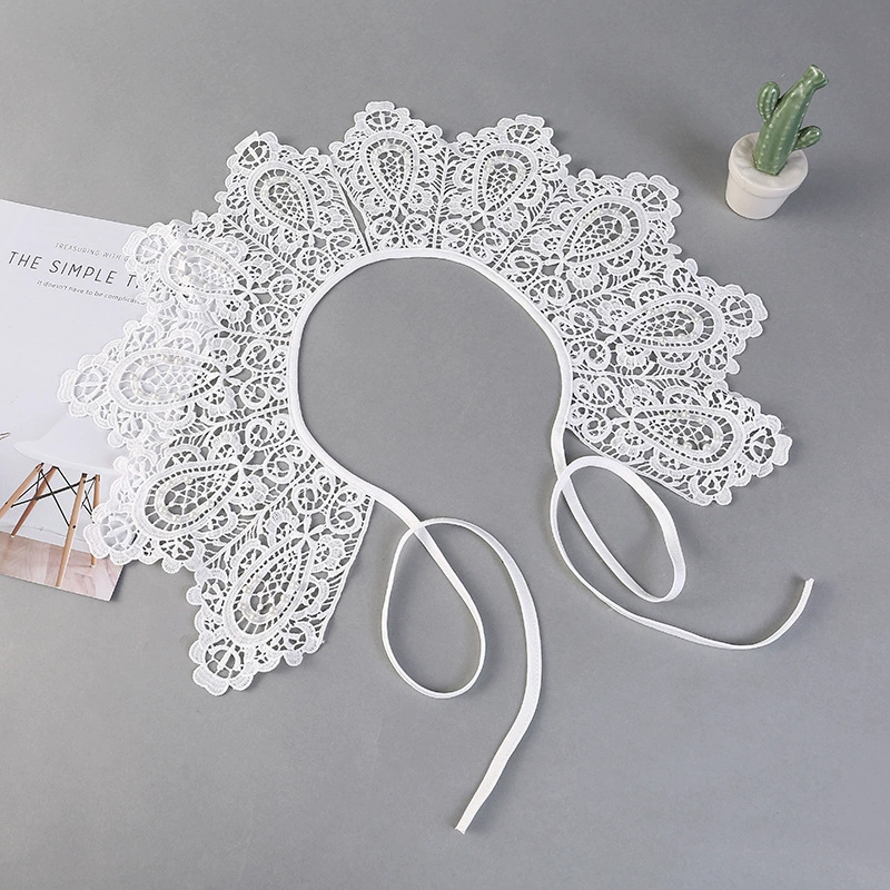 Женский искусственный воротник со свитером Яркие бусины Универсальный искусственный воротник с кружевной ажурной подкладкой из искусственной рубашки Многофункциональный воротник