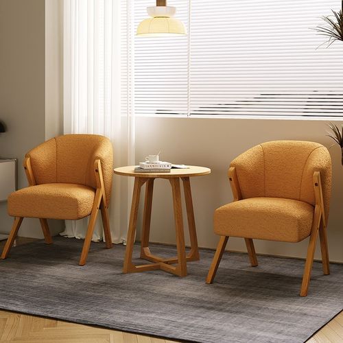 Nordic single sofa chair comfortable balcony coffee shop milk tea shop small apartment table chair set designer living room chair