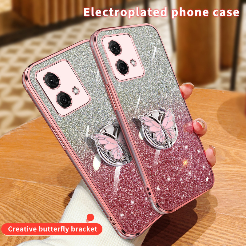 For Moto Motorola G84 Mobile Phone Case 13 Electroplated Glitter E32 Butterfly Bracket g74 Drop-resistant G60 Soft Case For Moto Motorola G84 Mobile Phone Case 13 Electroplated Glitter E32 Butterfly Bracket g74 Drop-resistant G60 Soft Case