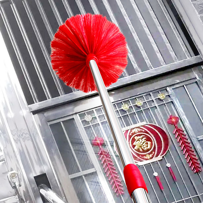 Sweeping spider web artifact retractable rod long broom ceiling roof cleaning dust duster household hygiene cleaning