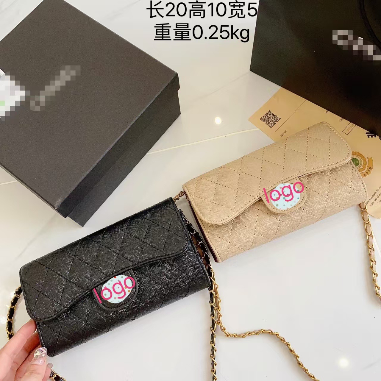 Women's small Chanel-style quilted chain bag, mini handbag, high-end versatile crossbody bag, phone bag, fortune bag