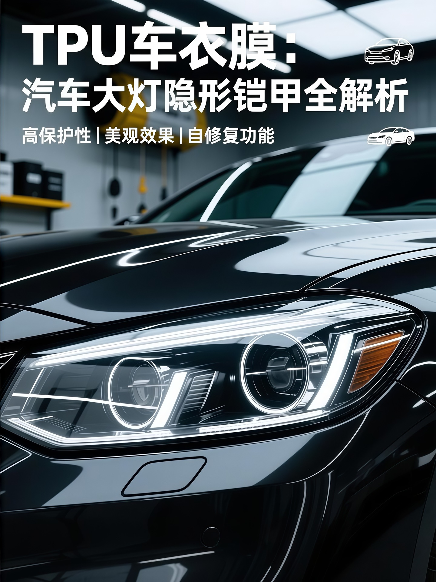 Directly Supplied from the Manufacturer, Automotive Tpu Self-Healing Anti-Scratch Protective Transparent Headlight Film, Blackened Light Black Color-Changing Tail Light Film