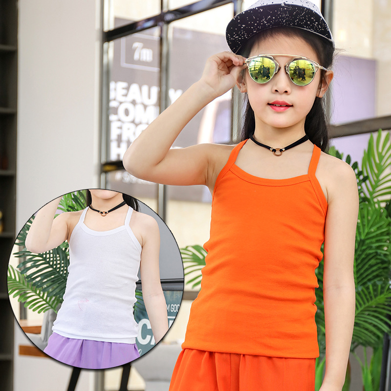 Camiseta de algodón para niños en forma de I para niñas pequeña camisola para niños ropa interior para niñas de verano