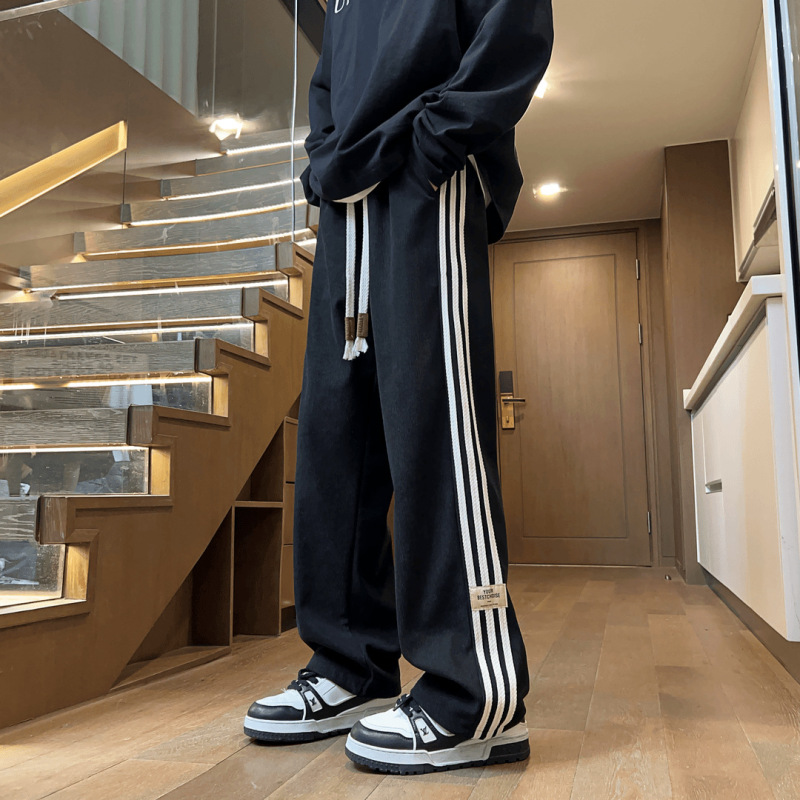 衫少服饰新款宽松休闲裤男韩版潮流百搭裤子夏季薄款坠感阔腿裤|undefined