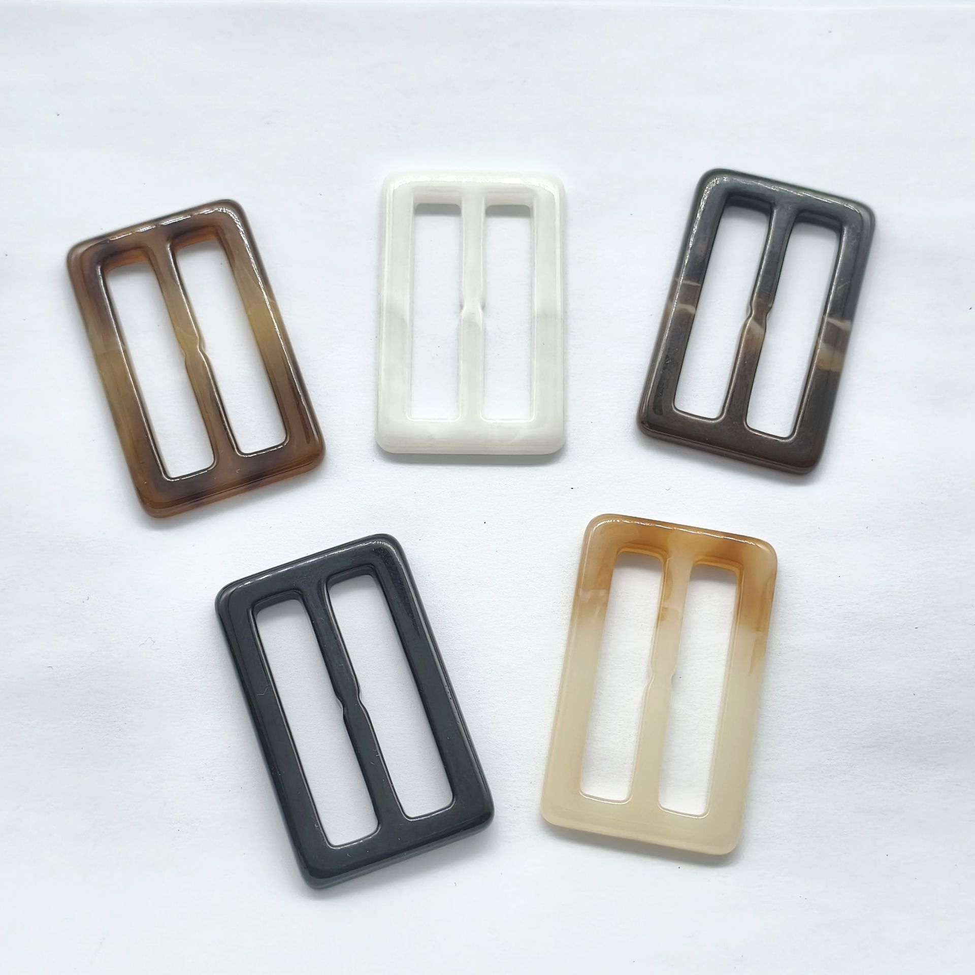 Resina de hebilla de día tres hebillas abrigo cinturón día hebilla accesorios de ropa hebilla buje ajuste rectangular