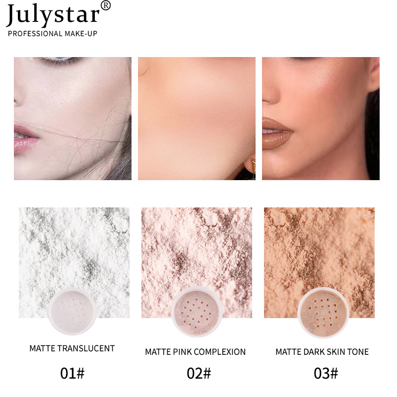 Julystar – correcteur nude clair, amincissant, mat, imperméable, résistant à la sueur, poudre fixatrice, maquillage couleur_voghion.com