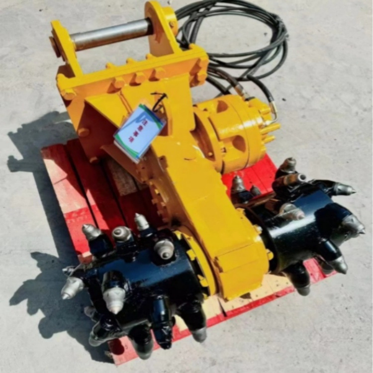 勾机铣挖头隧道掘进矿山开采纵向铣刨机岩石破碎横向挖掘机铣挖机