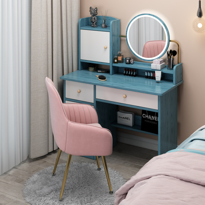 梳妝檯小戶型臥室現代簡約輕奢化妝檯收納櫃一體小型化妝桌加固型
