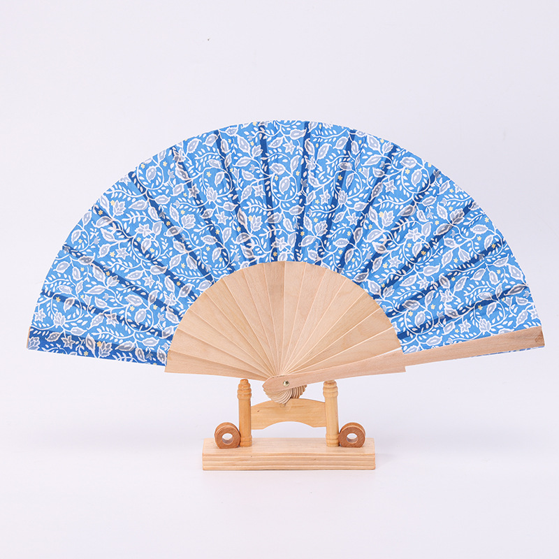 Abanico Plegable de Madera de 23 cm de Madera y Poliéster Algodón Portátil para Uso Diario image 13