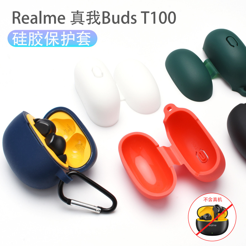 Real Me Realme Buds T100 Bluetooth Headset Protective Cover Silicone Buckle Drop-resistant