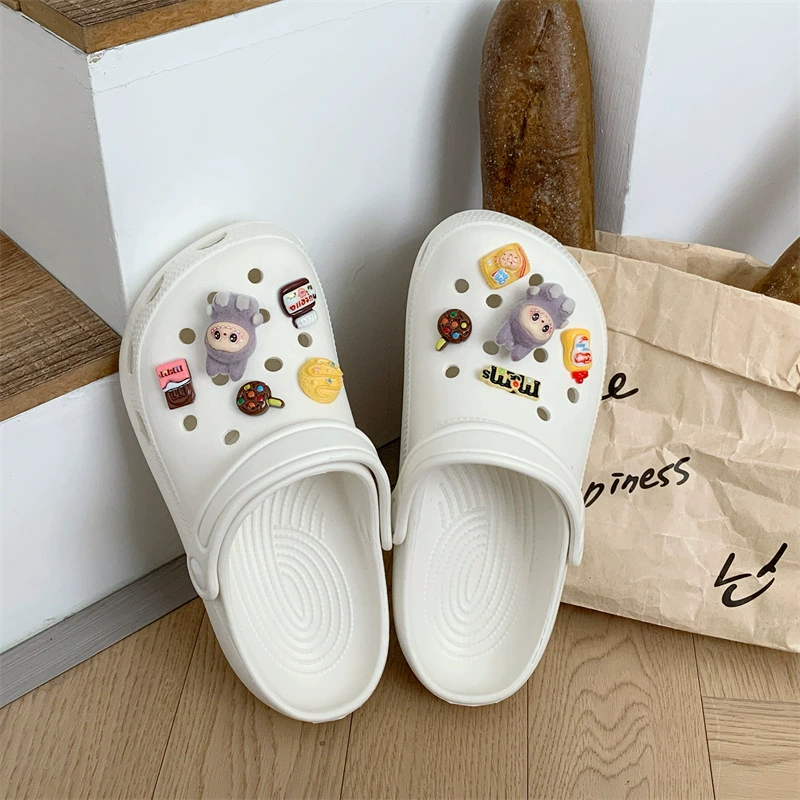 Сабо из ЭВА на толстой подошве для студенток, которые можно носить на улице, нескользящие и не допускающие какашек, летняя уличная одежда, пляжные сандалии и тапочки.