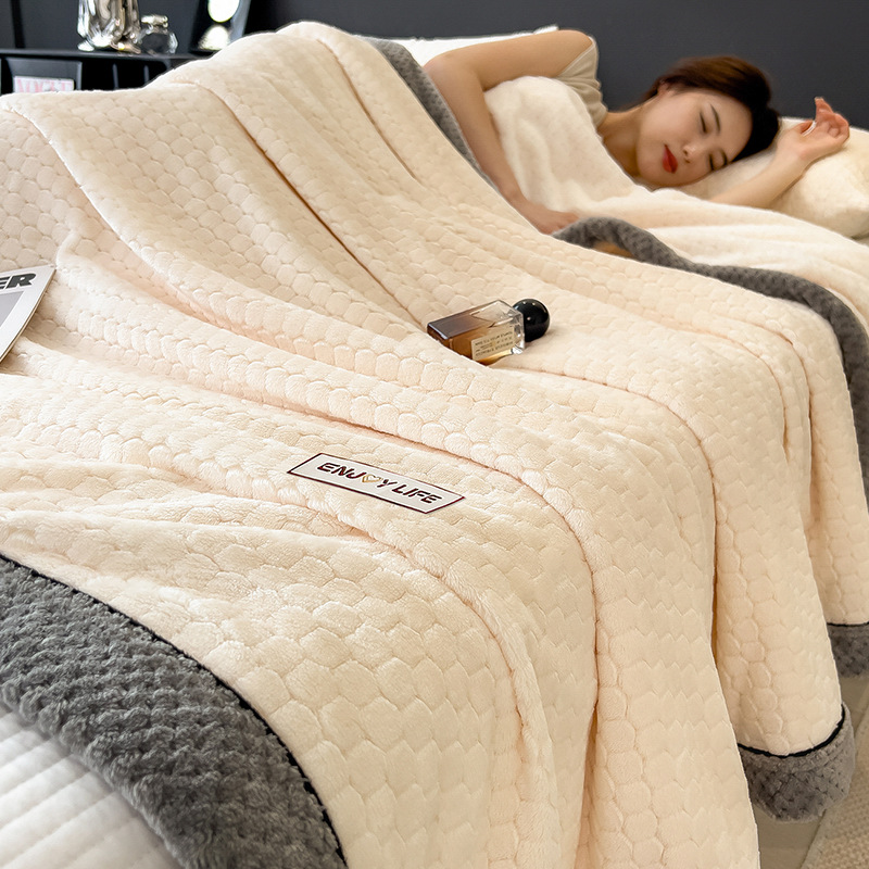 Invierno leche mantas de peluche gruesas mantas de peluche de coral sábanas gruesas de peluche dormitorio de estudiantes franela siesta manta