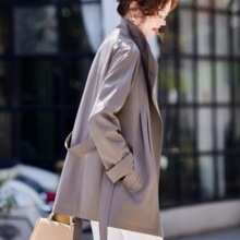 风衣外套女中长款春秋新款时尚品牌洋气百搭女士立领上衣