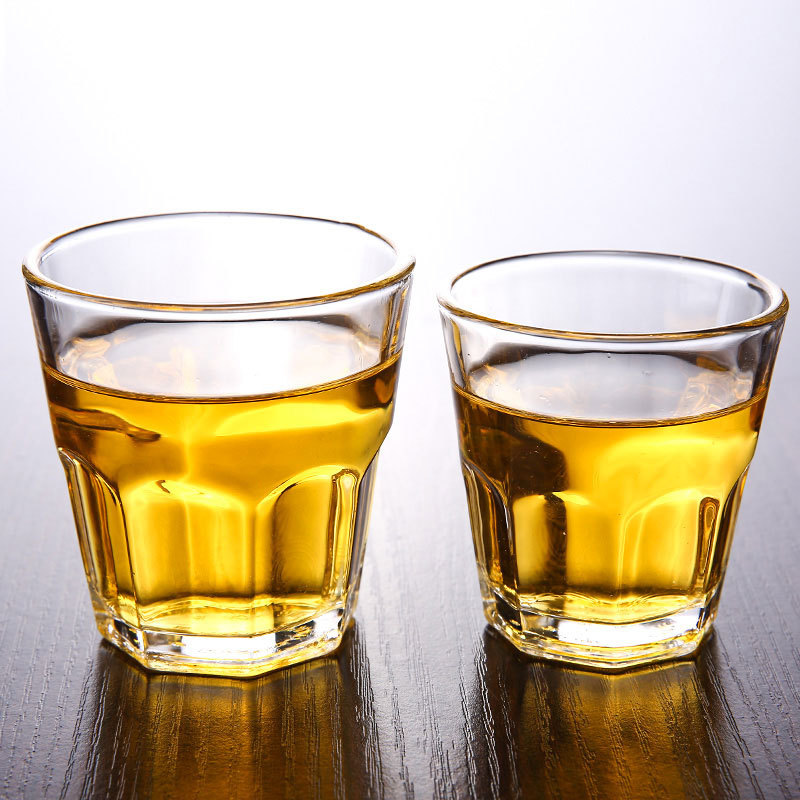 Free shipping tempered glass cup beer cup octagonal cup bar KTV heat-resistant Tea Cup spirits whiskey Cup