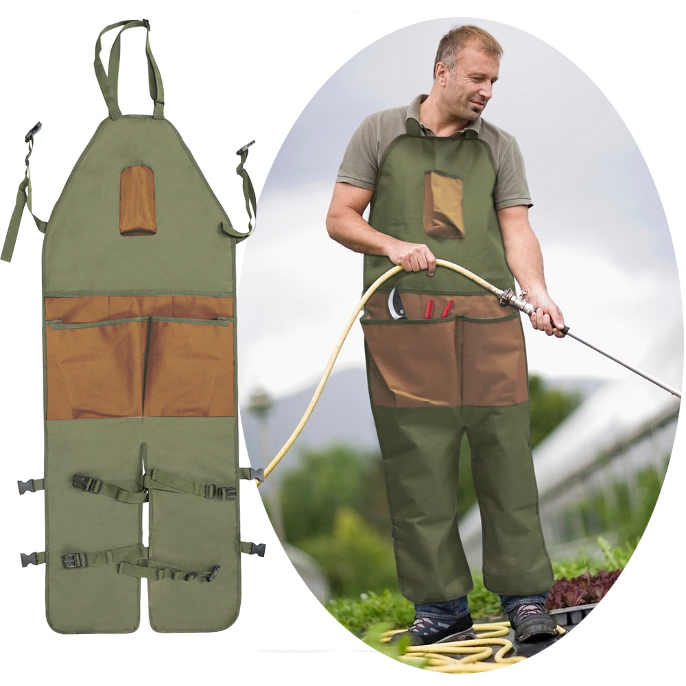 Amazon nuevo jardín jardinería poda multi-Bolsillo Oxford tela color a juego versión extendida jardín polainas delantal