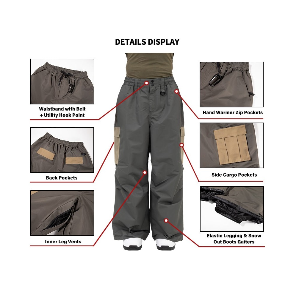 001 SNOWVERB Snowboard OVERSIZE Cross-Border Pants Women's Ski Suit Waterproof Loose Men's Outdoor_voghion.com