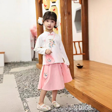汉服女童夏款女童古风唐装套装民国风服装春秋薄款儿童国庆演出服