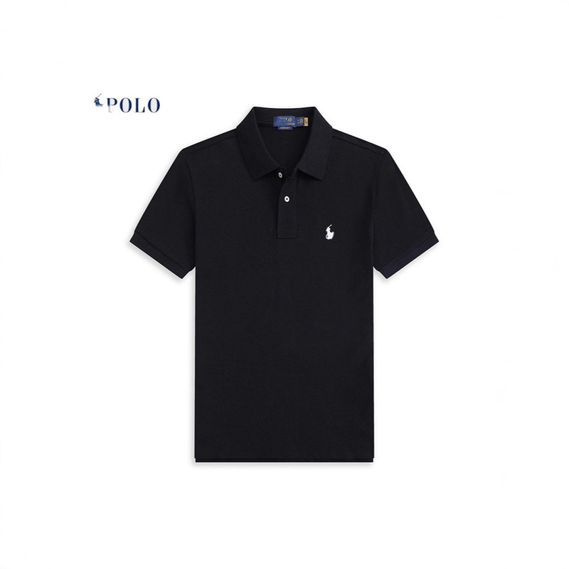 Foreign Trade Raff Polo Shirt Short-Sleeved Summer Lapel Business Polo Shirt Men's Pony Logo Rl Embroider Trendy Brand T-Shirt