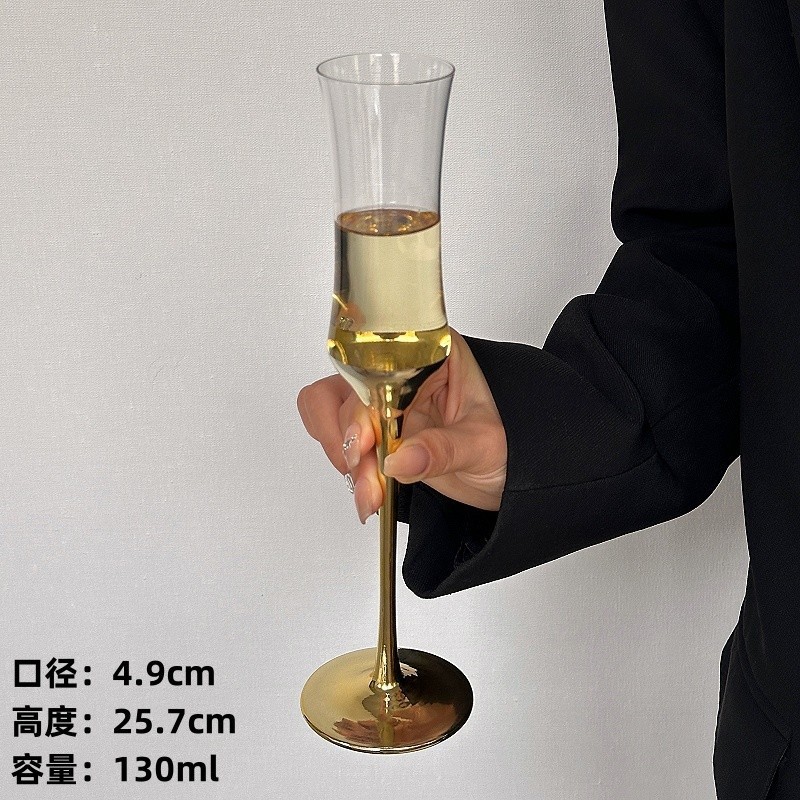 Taza de champán de alto valor de cintura, taza de burbujas de vidrio de cristal, taza de vino tinto espumante, regalo de boda