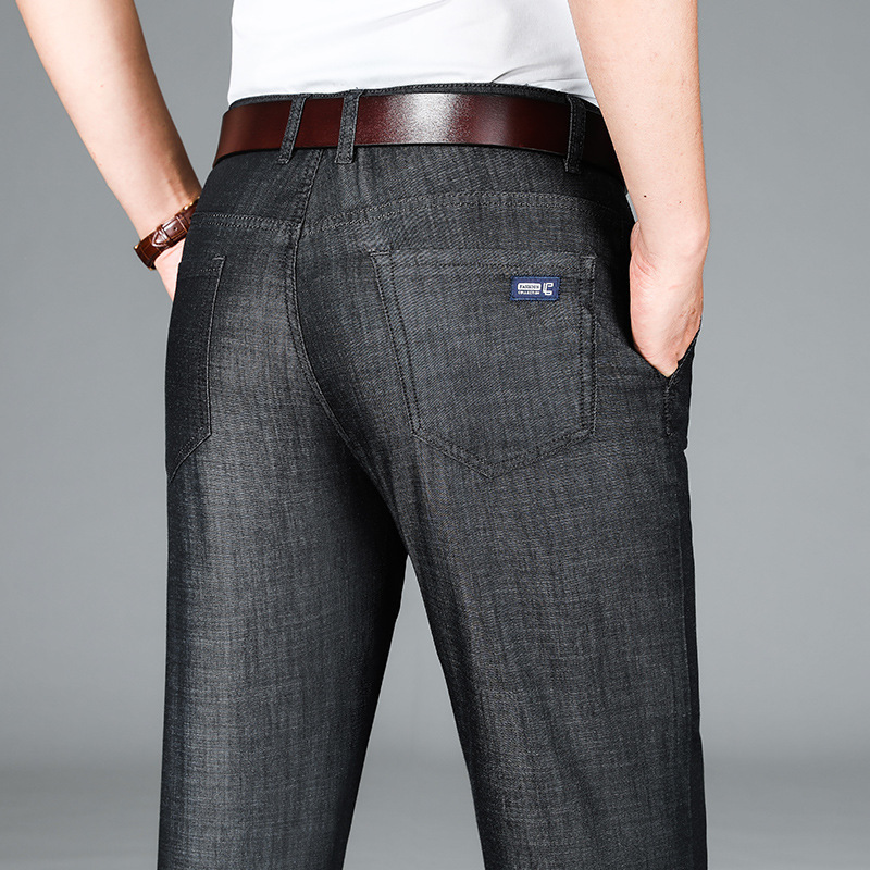 Tencel Jeans Men's Ultra-thin Middle-aged Dad Pants Men's Loose High Waist Summer Thin Soft Ice Silk Men's Pants Tencel Jeans Men's Ultra-thin Middle-aged Dad Pants Men's Loose High Waist Summer Thin Soft Ice Silk Men's Pants