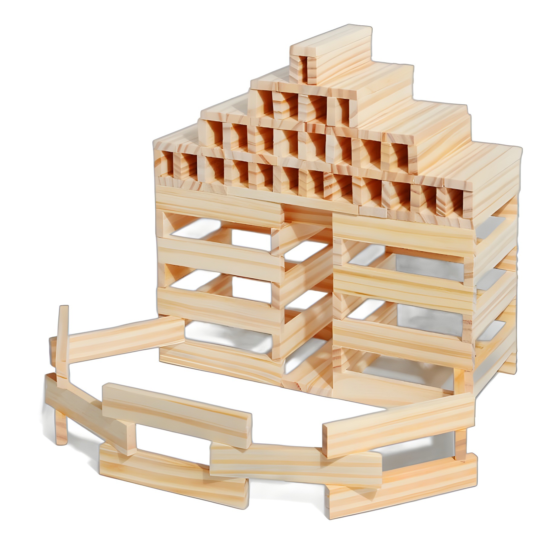 Niños de madera laminada de domino DIY construcción de equilibrio de construcción de bloques de construcción de puzzle de educación temprana juguetes de iluminación