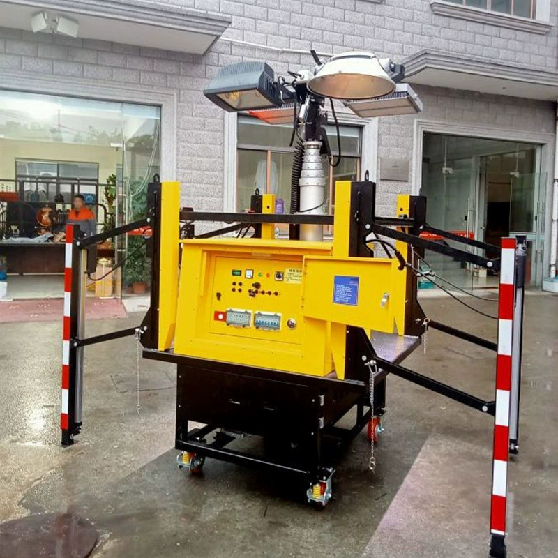 Мобильная рабочая платформа с освещением, дистанционное управление, подъемное строительное осветительное транспортное средство, аварийный подъем, высокомощная система освещения