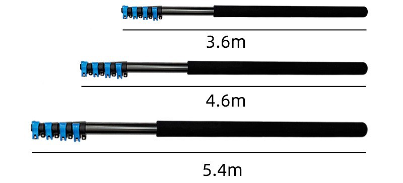 Water Brush Telescopic Rod Photovoltaic Cleaning Brush Car Glass Cleaning Tool 3.6/4.6/ 5.4m Long Handle Brush