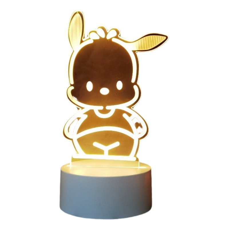 Venta caliente transfronteriza en el extranjero, nueva y extraña luz nocturna 3D, luz ambiental colorida, lámpara de mesa LED de la serie Sanrio Kulomi
