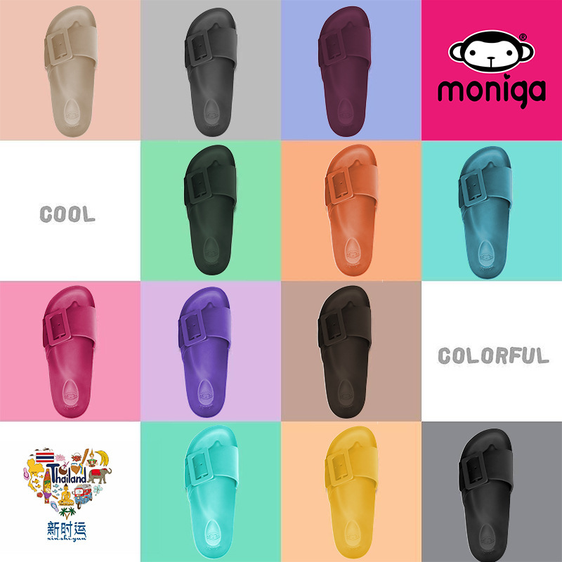 Thailand MONIGA indoor and outdoor wear EVA lightweight non-slip wear-resistant Four Seasons flat women's sandals