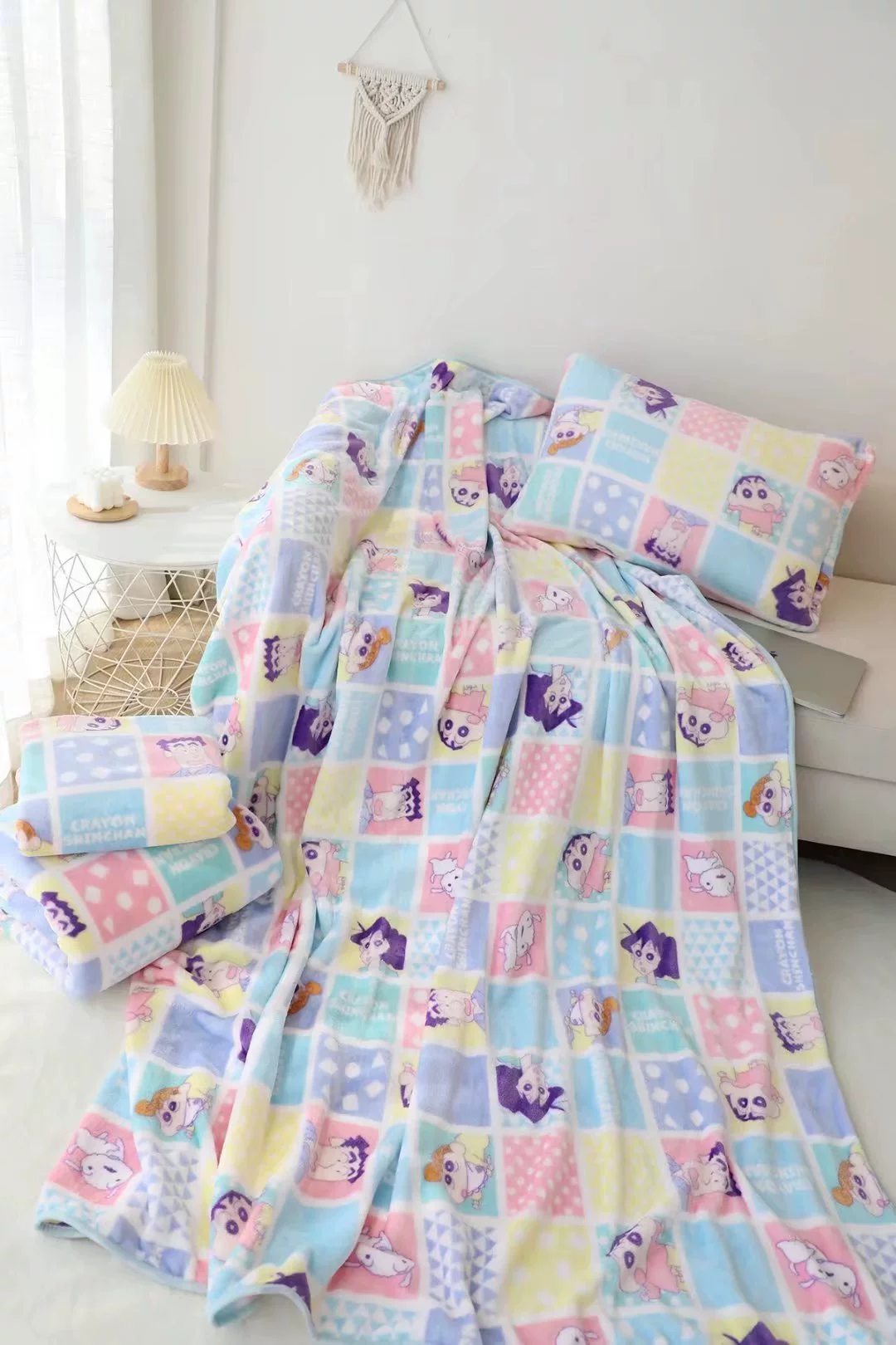 Одеяло из кораллового флиса с героями мультфильмов, утолщенное одеяло, офисное одеяло для сна, одеяло с кондиционером, портативное дорожное одеяло, фланелевое одеяло