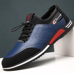 Leather Men's Low-Top Holes Sports Shoes 2023 Spring Casual PU Fashion Men's Shoes, Soft Sole, Suitable for Export