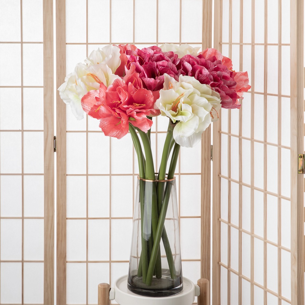 婚慶裝飾品朱頂紅廠家批發仿真花假花綠植物INS風跨境DY1-2856