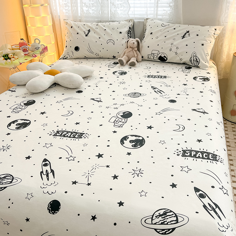 Nuevas sábanas de algodón lindo para niños de una sola pieza de algodón, dormitorio de estudiantes individual, traje de tres piezas de 1,5 metros, verano