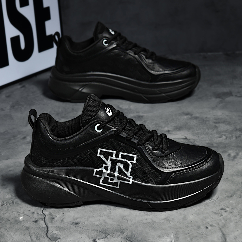 Zapatos retro retro de suela gruesa de moda 2025 primavera nuevos zapatos blancos para hombres altos zapatos deportivos casuales