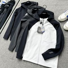 ディガ! カシミヤ保温屋外フード付きジャケット男性秋カジュアルファッションスポーツニットコートカーディガン