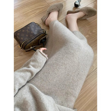 温柔软糯气质半身裙女秋冬高级感中长款直筒包臀裙a字慵懒针织群