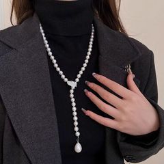 Xiaoxiangfeng パールネックレスセーターチェーン 2025 新ホットスタイルライト高級ニッチロングネックレス鎖骨チェーンアクセサリー女性のための