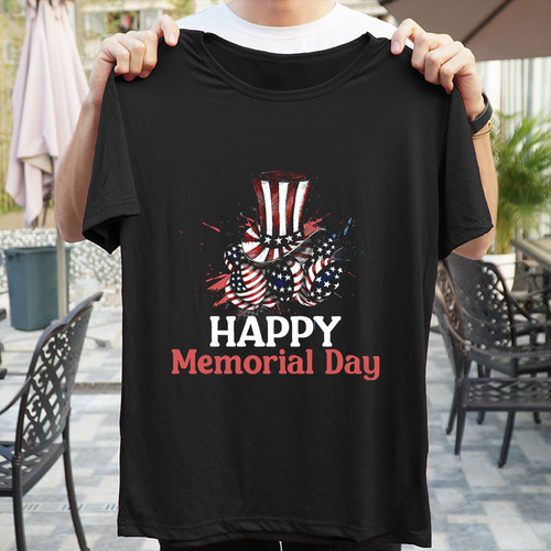 Summer 2025 European and American Men and Women's Independence Day Theme Print T-shirts
