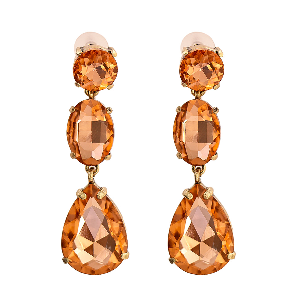 Pendientes De Diamantes Coloridos En Forma De Gota De Moda display picture 4