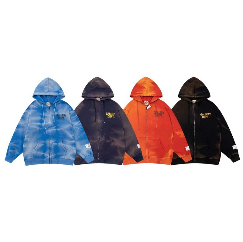 24s cross-border European and American fashion brand GALLERY DEPT washed tie-dyed hooded sweater men's and women's high street hoodie coat 24s cross-border European and American fashion brand GALLERY DEPT washed tie-dyed hooded sweater men's and women's high street hoodie coat