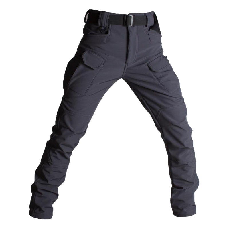 Cónsul IX7 shell pantalones casuales de hombre, pantalones de trabajo de lana suave, pantalones al aire libre con lana, calentamiento impermeable