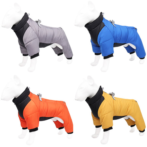New Cross-border Dog Four-Legged Suit, Warm Winter Dog Clothes, Windproof Puppy Clothes, Pet Cotton Coat, Wholesale